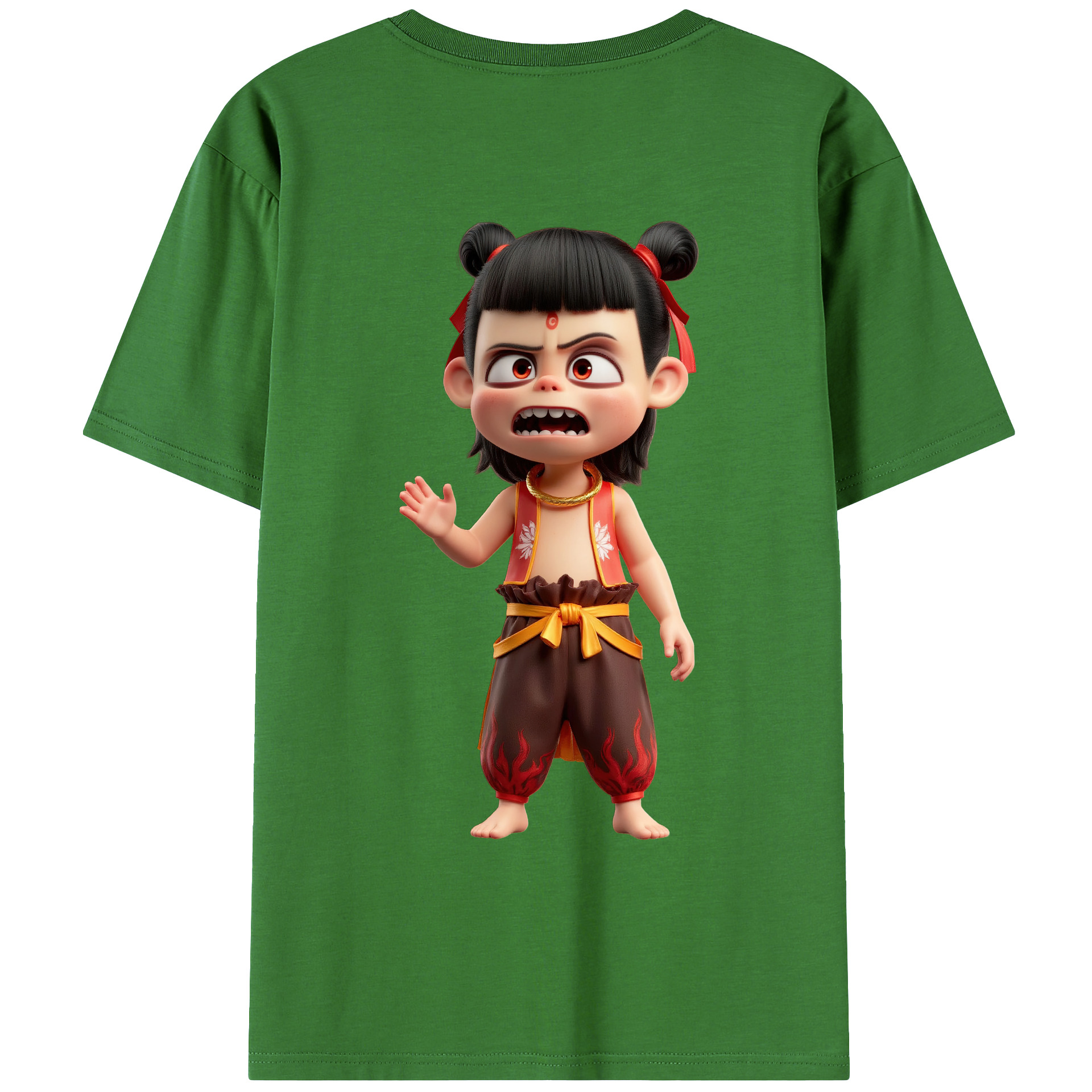（画像用） Ne Zha 2 ナタ 魔童の大暴れ レディース半袖Tシャツ(バックプリント)